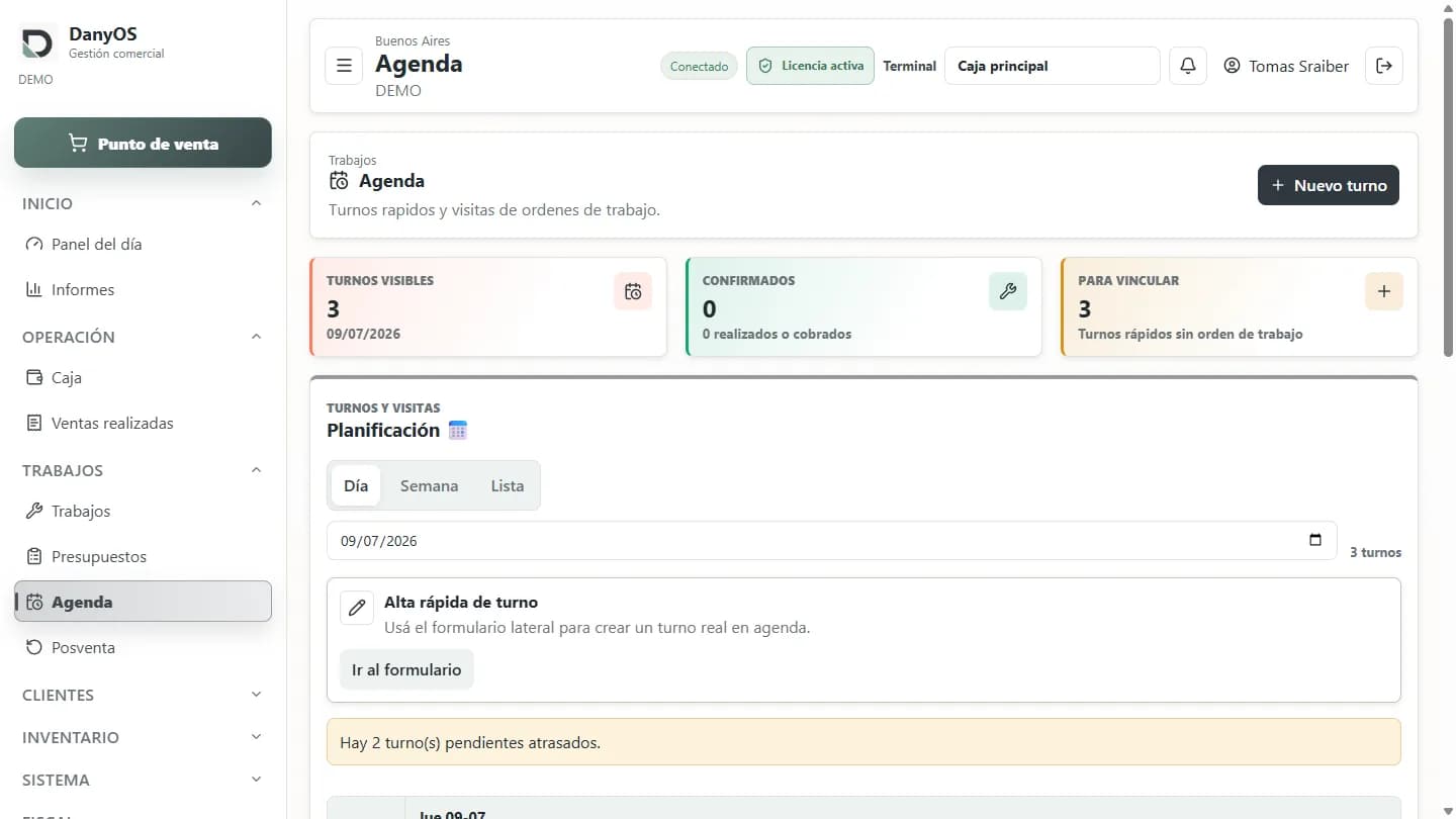 Agenda de turnos — DanyOS Desktop