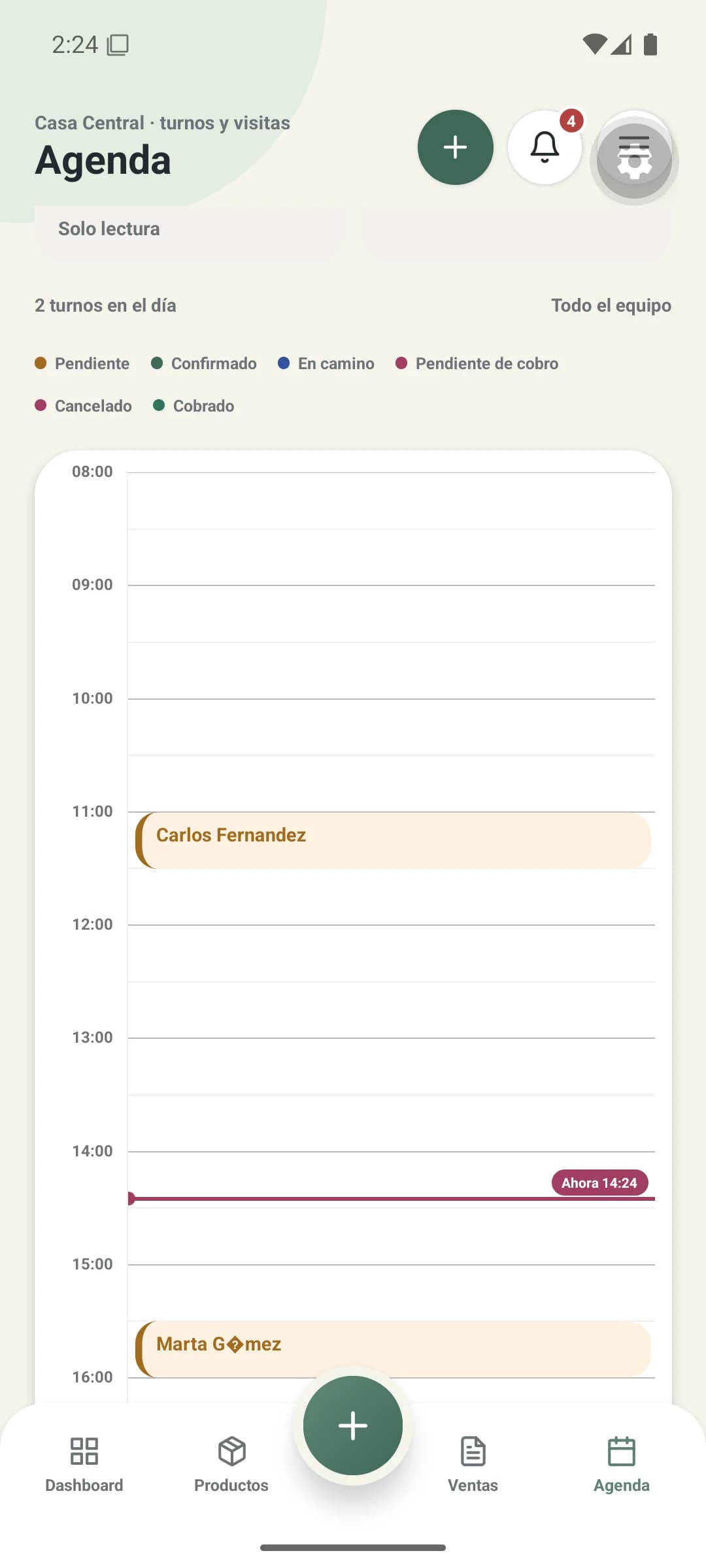 Agenda de turnos — DanyOS Mobile