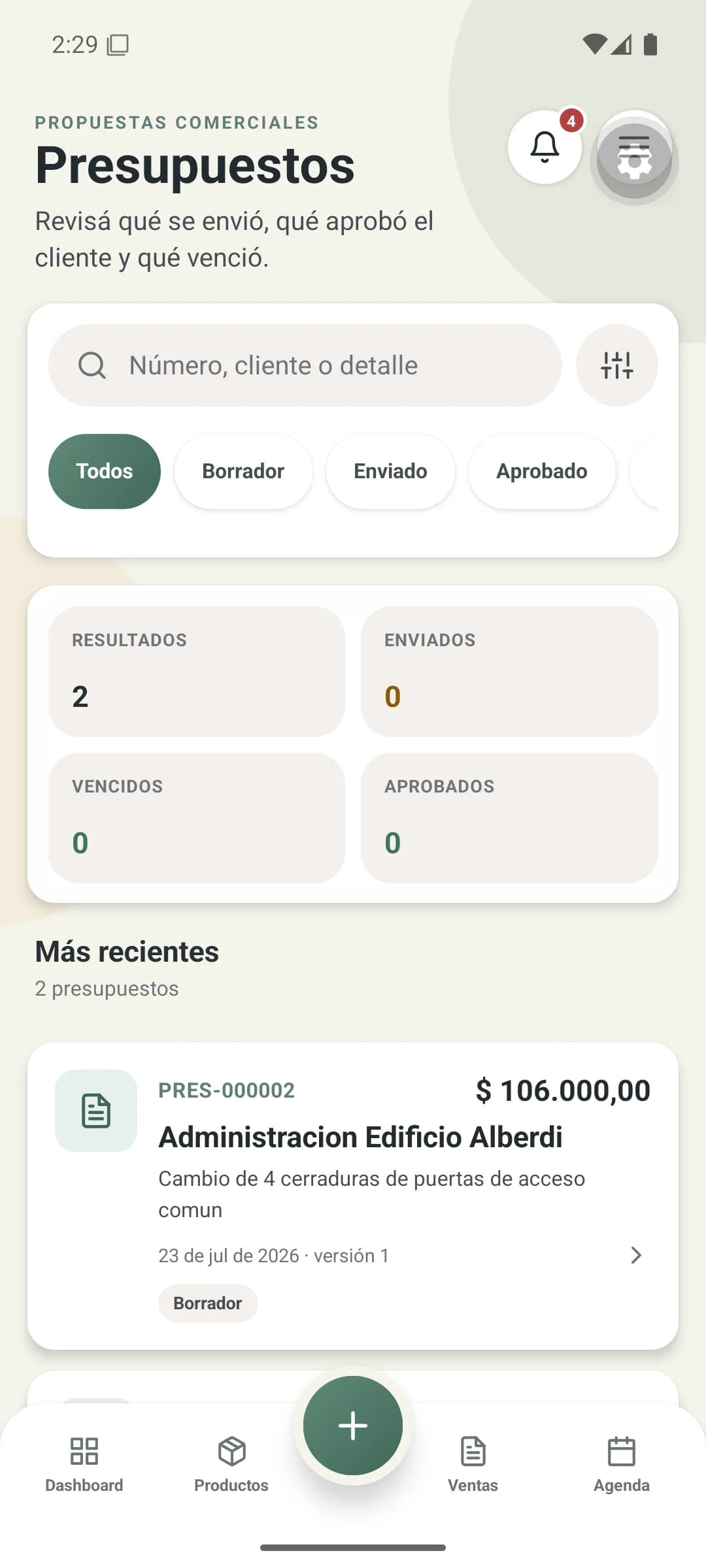 Presupuestos — DanyOS Mobile