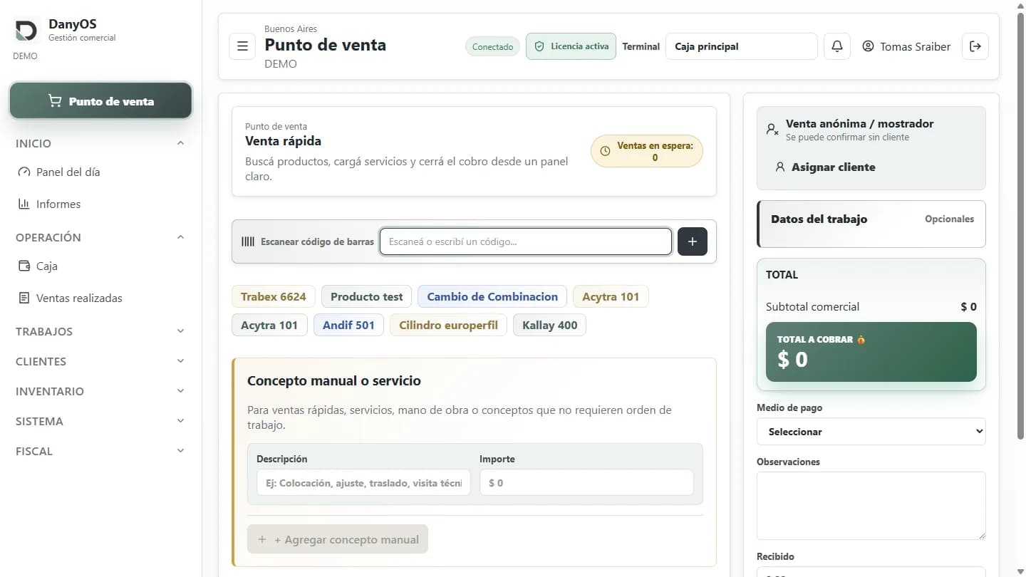 Pantalla de venta rápida (POS) de DanyOS